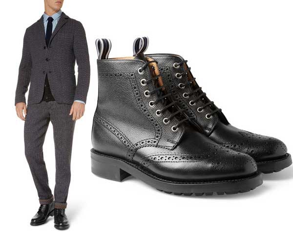 Oliver Spencer black brogue boots are as stylish as they are tough to polish. So I've given them a miss this time.