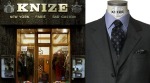 The Knize shopfront in Vienna still sports the locations where branches once stood prior to World War 2. Right: The angled gorge- a Knize signature lapel.