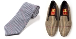 Fox Flannel Glen Check Tie and Fox Russell Check Albert Slipper.