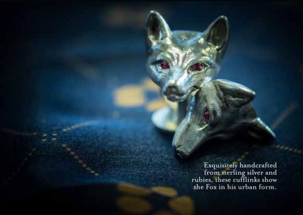 whimisical accessories- monsieur fox cufflinks and pocket squares 1
